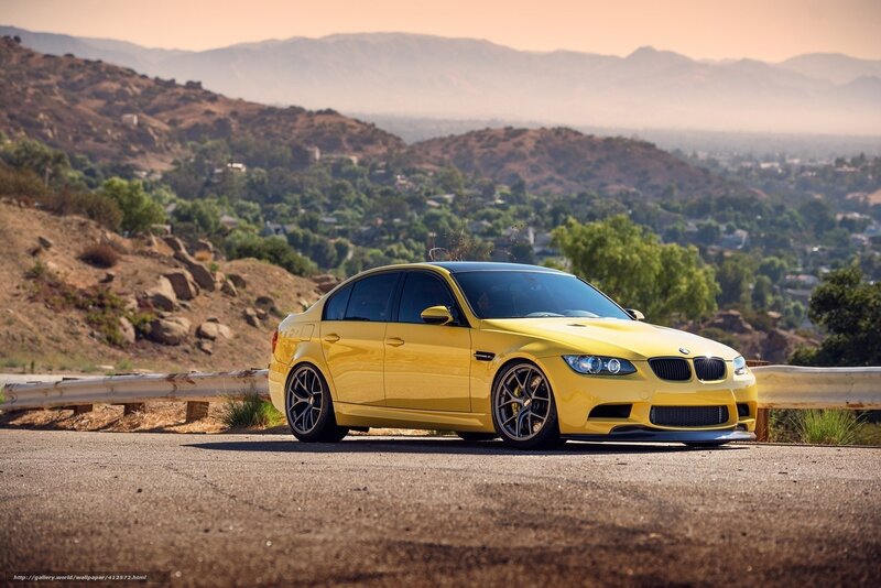 Yellow BMW M3 Sedan — Serene, Afternoon, Photograph