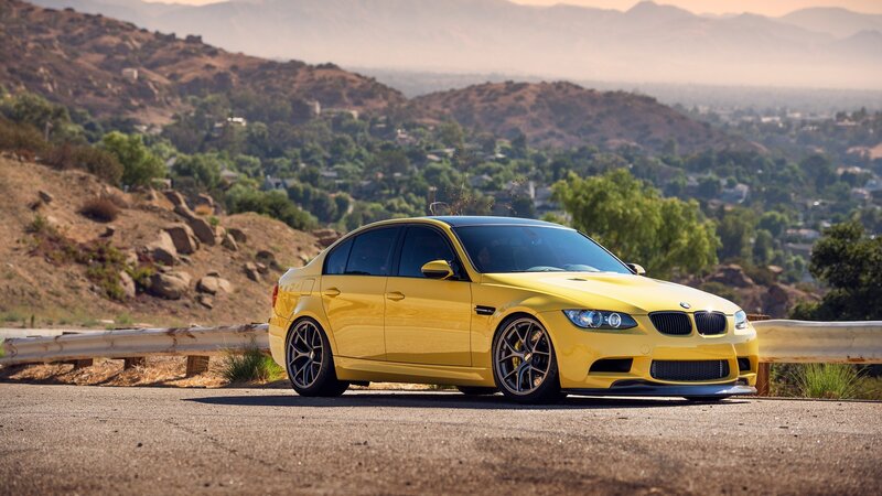 Yellow BMW M3 Sedan — Serene, Afternoon