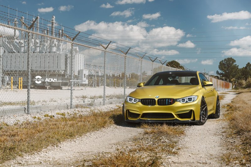 Yellow BMW M4 Car — Dramatic, Afternoon, Photograph