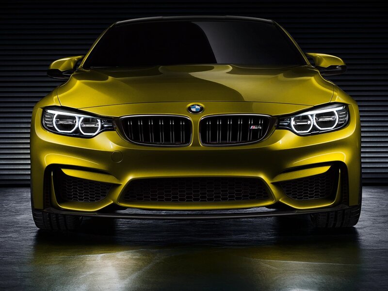 Yellow BMW M4 Car — Dramatic
