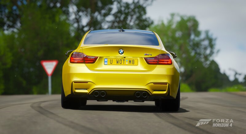 Yellow BMW M4 Car — Dynamic, Afternoon, 3d Render