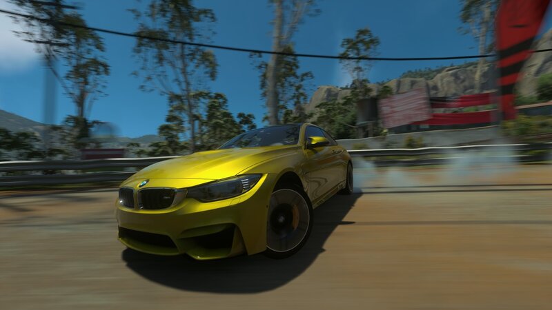 Yellow BMW M4 Car — Dynamic