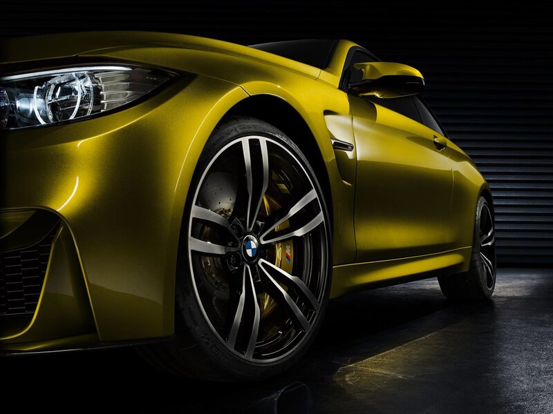 Yellow BMW M4 Car