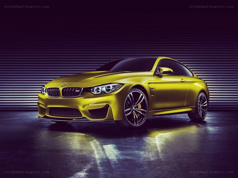 yellow bmw m4 coupe