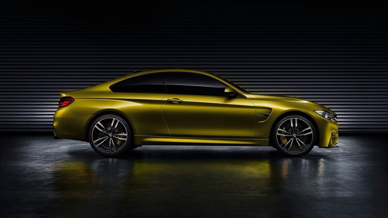 yellow bmw m4 coupe