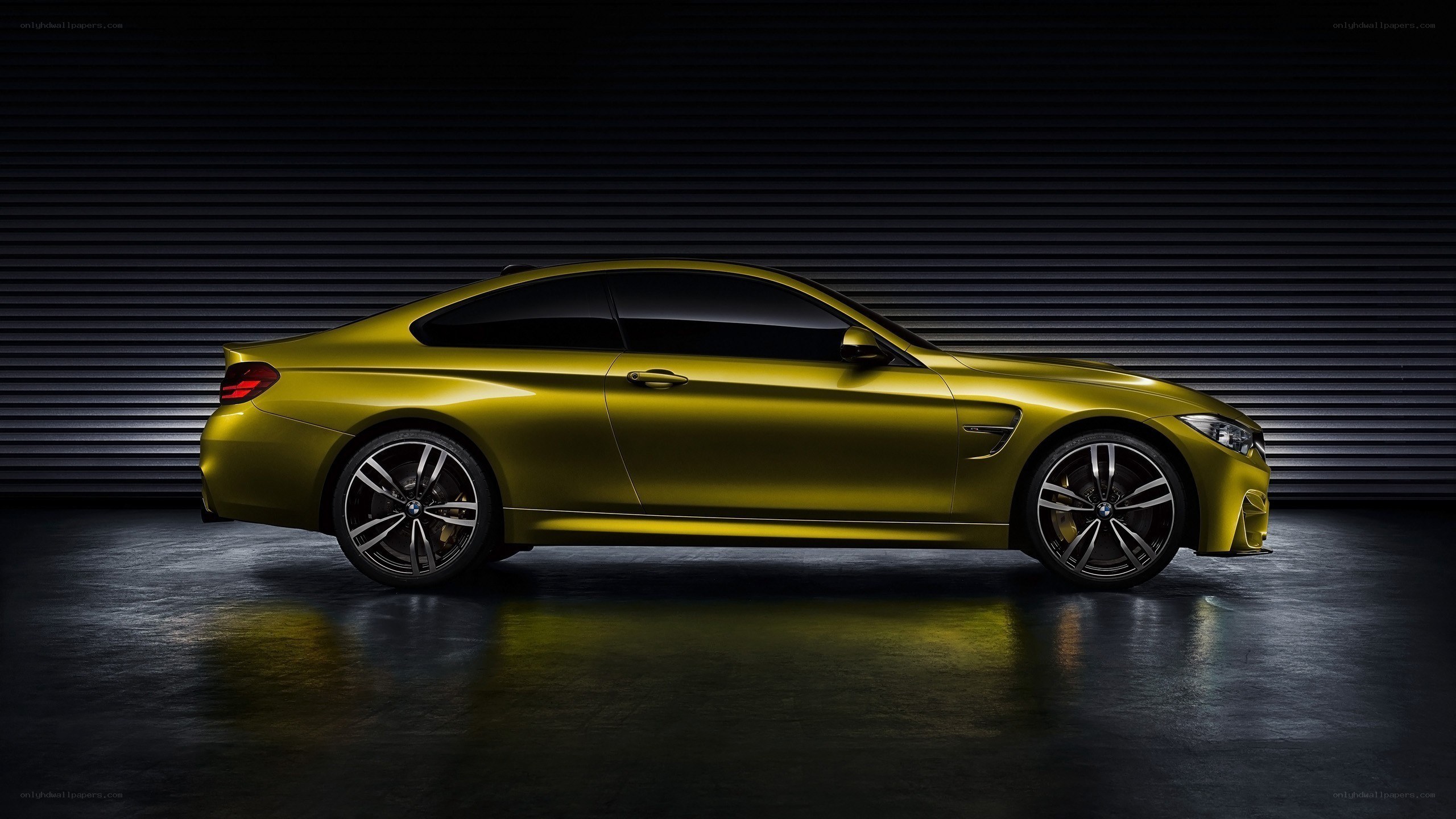 yellow bmw m4 coupe
