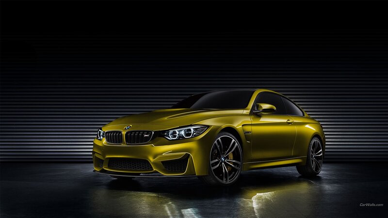 Yellow BMW M4 Coupe — Dramatic, Photograph, Car, Wall