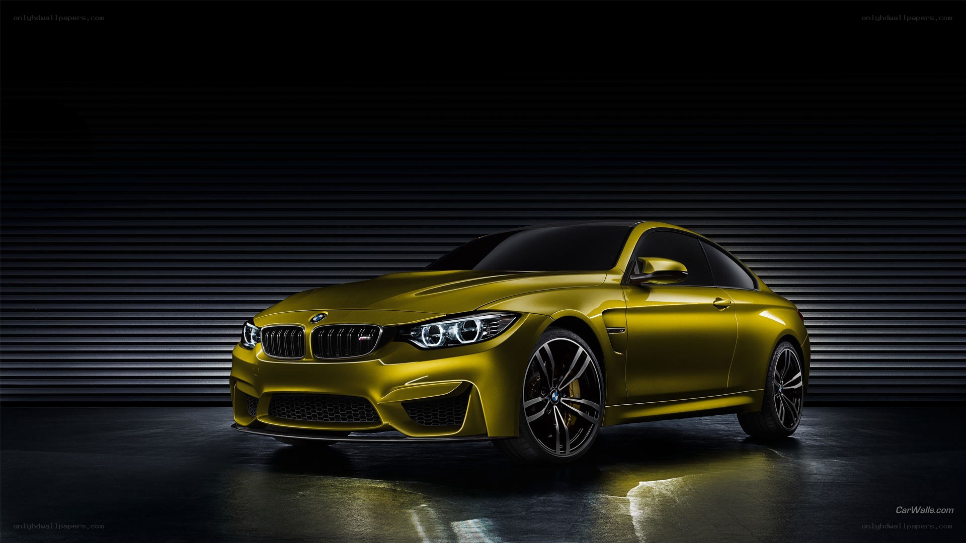 yellow bmw m4 coupe