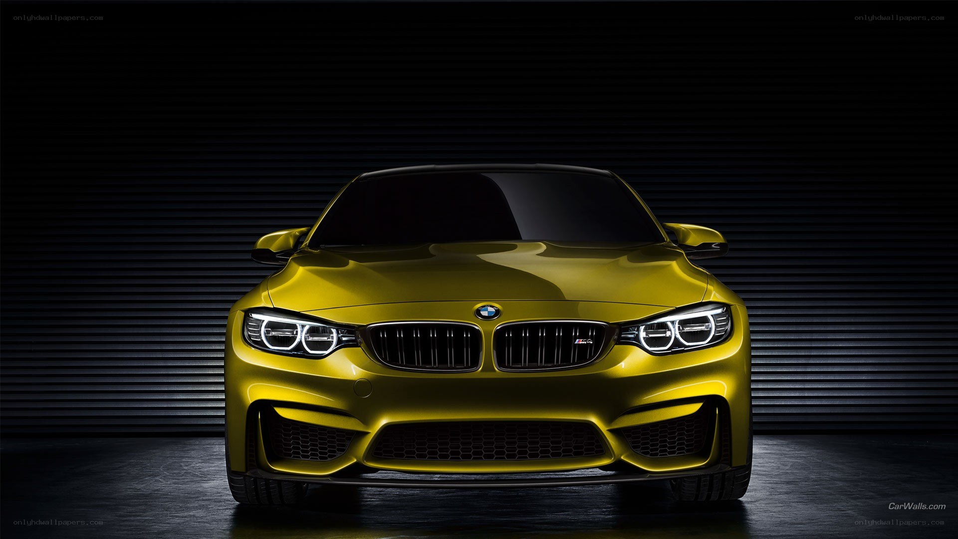 yellow bmw m4 front view