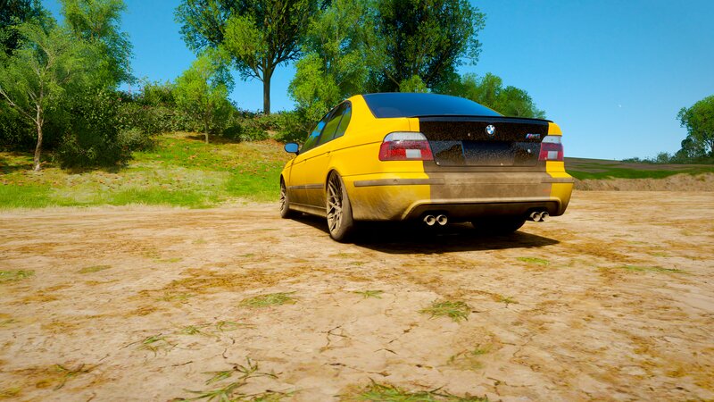 Yellow BMW M5 Car