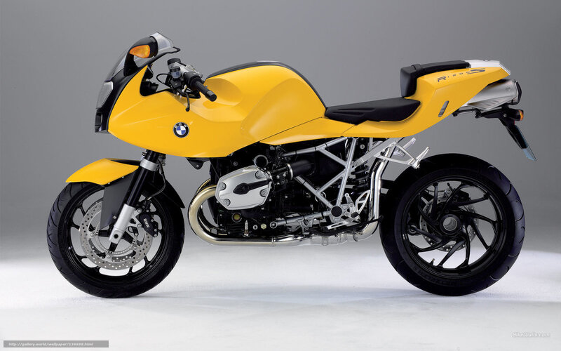 Yellow BMW Motorcycle — Neutral, Photograph