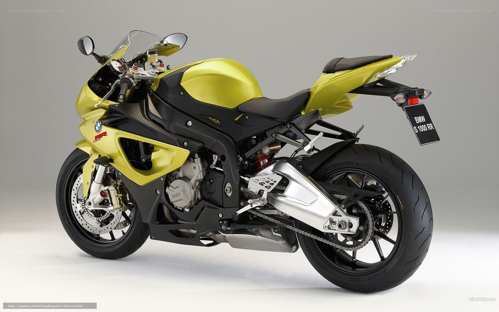 yellow BMW S 1000 RR motorcycle