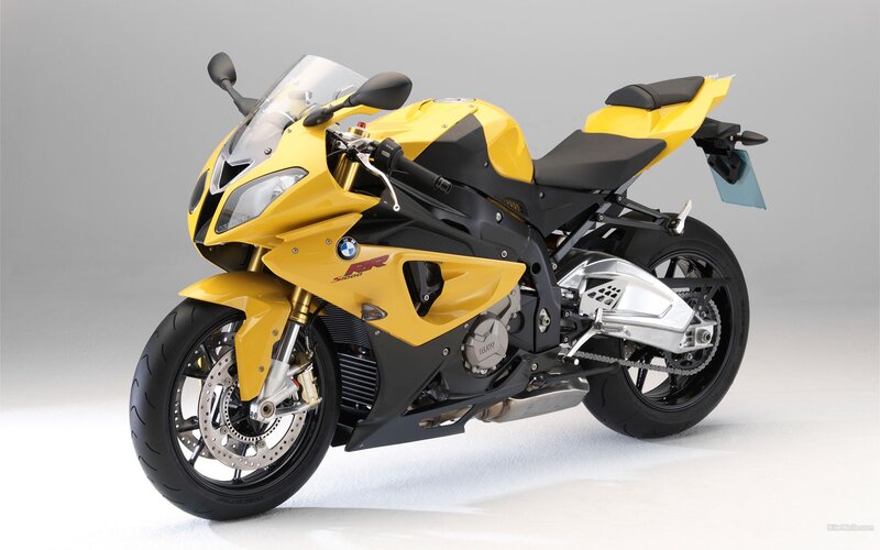 Yellow BMW S1000RR motorcycle