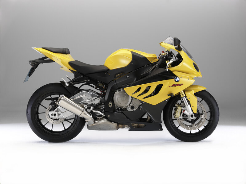 yellow BMW S1000RR motorcycle
