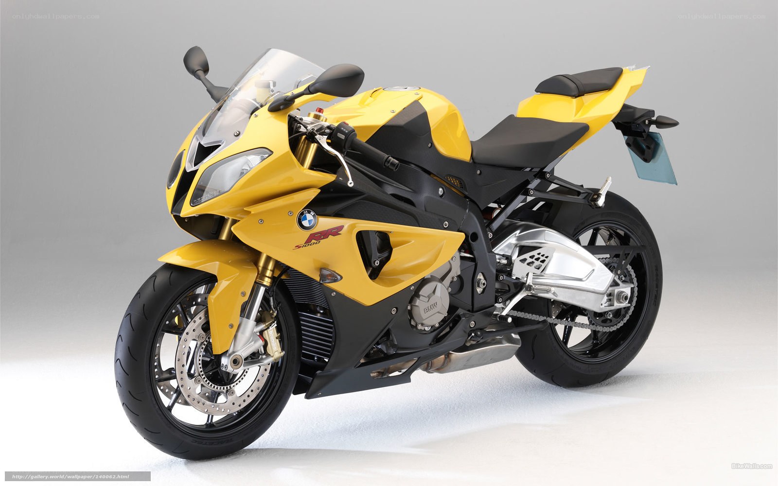 Yellow BMW S1000RR motorcycle