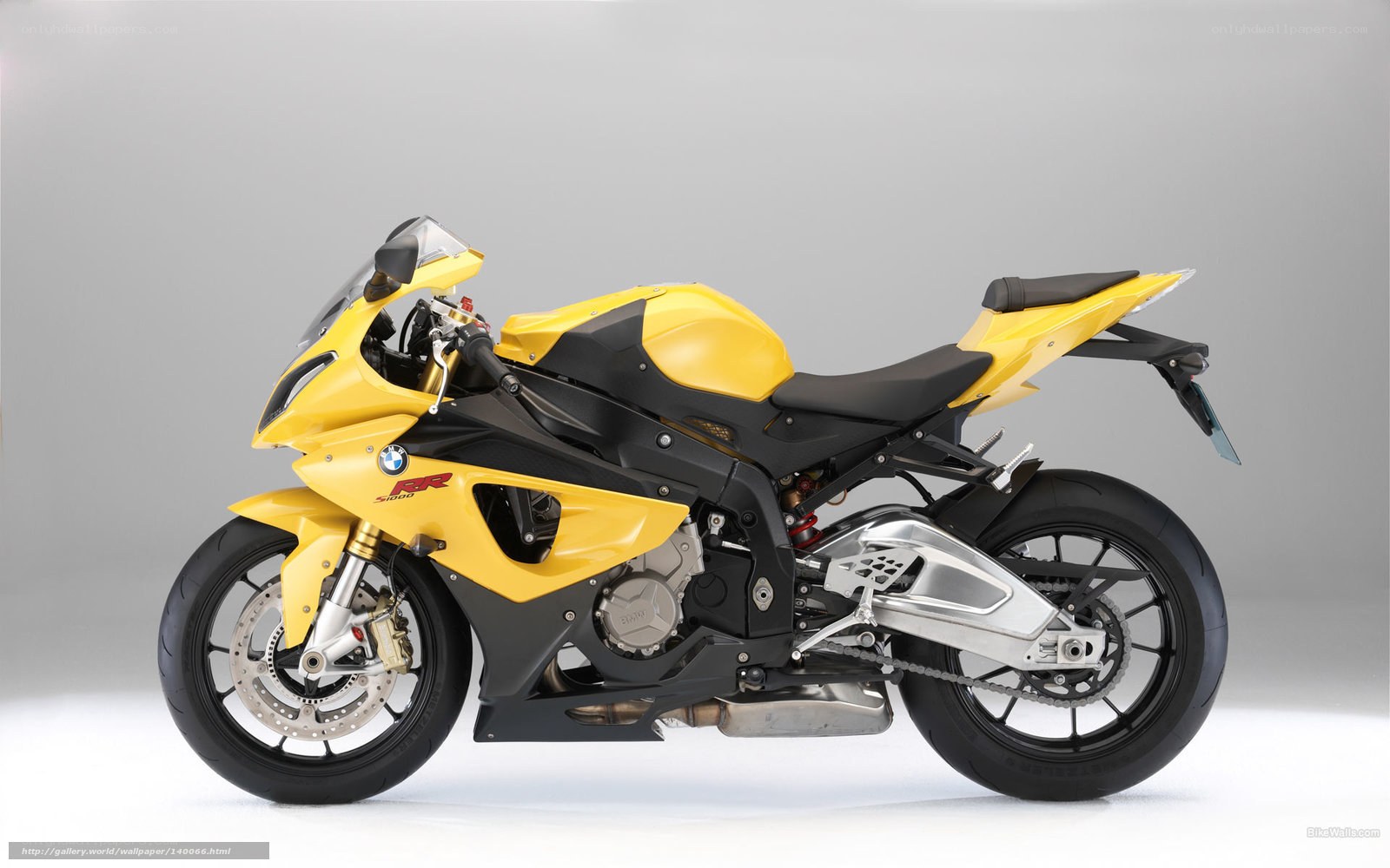 yellow BMW sport motorcycle