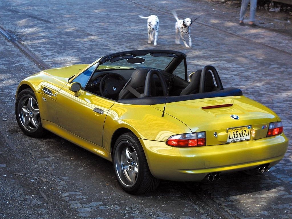 Yellow BMW Z3 roadster