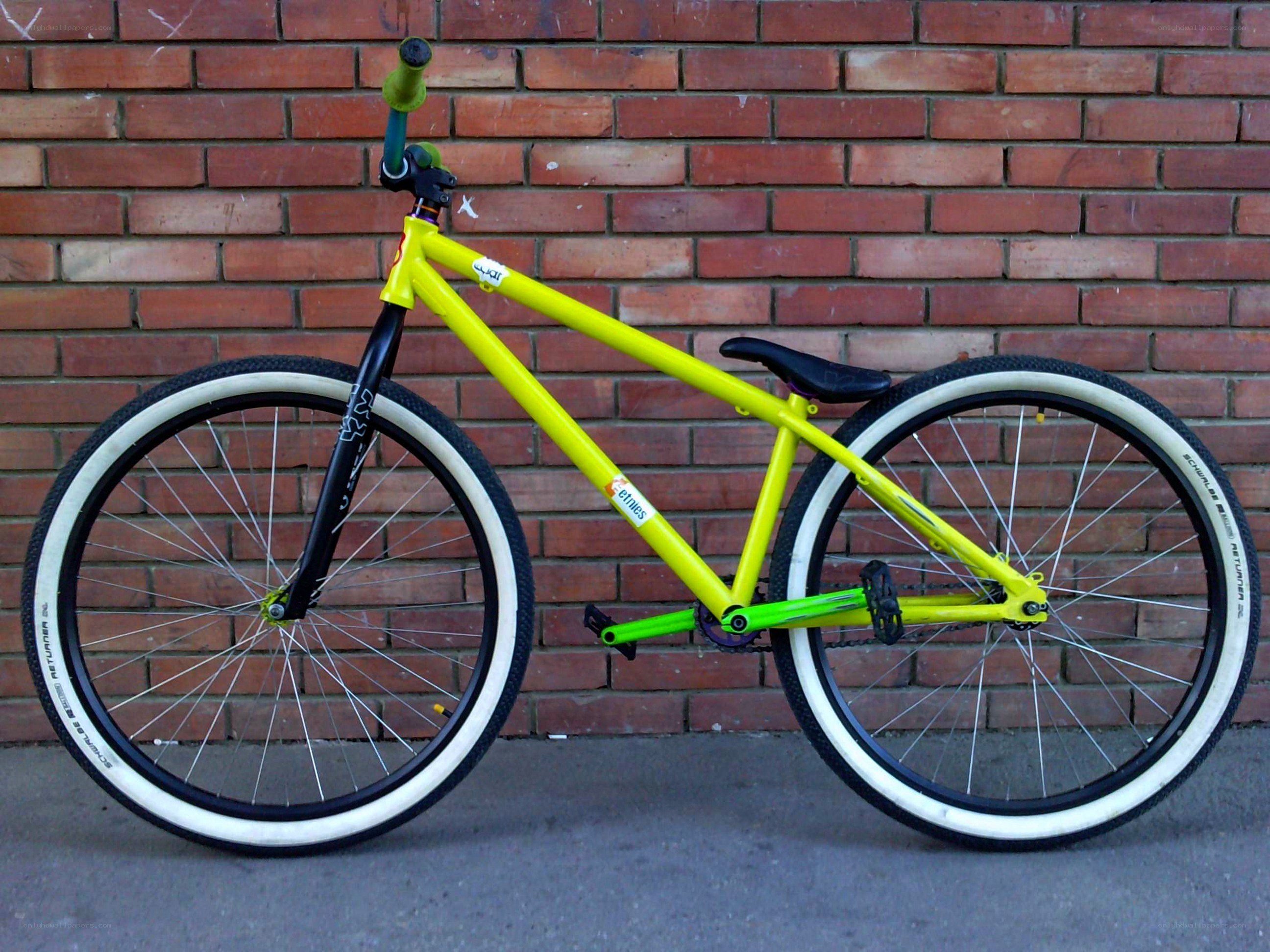 yellow BMX bike