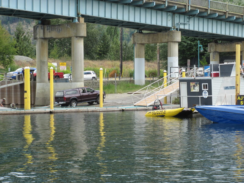 Yellow Boat at Dock — Blue