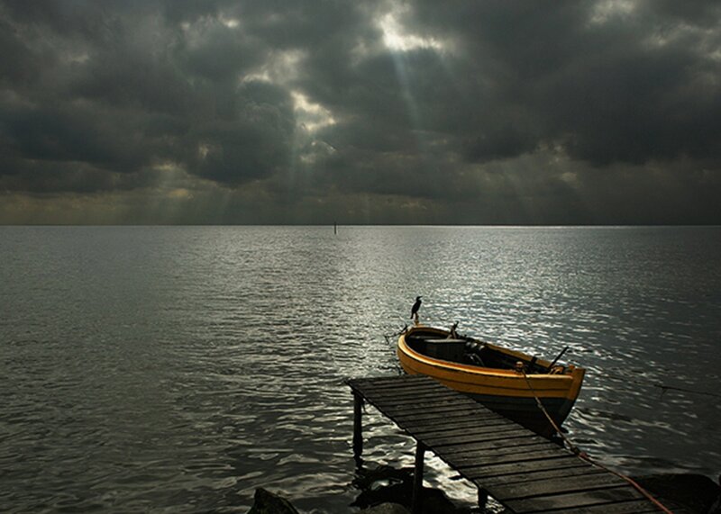 Yellow Boat at Dock