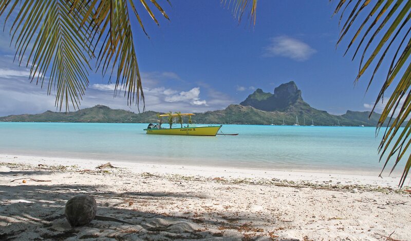 Yellow Boat in Turquoise Water