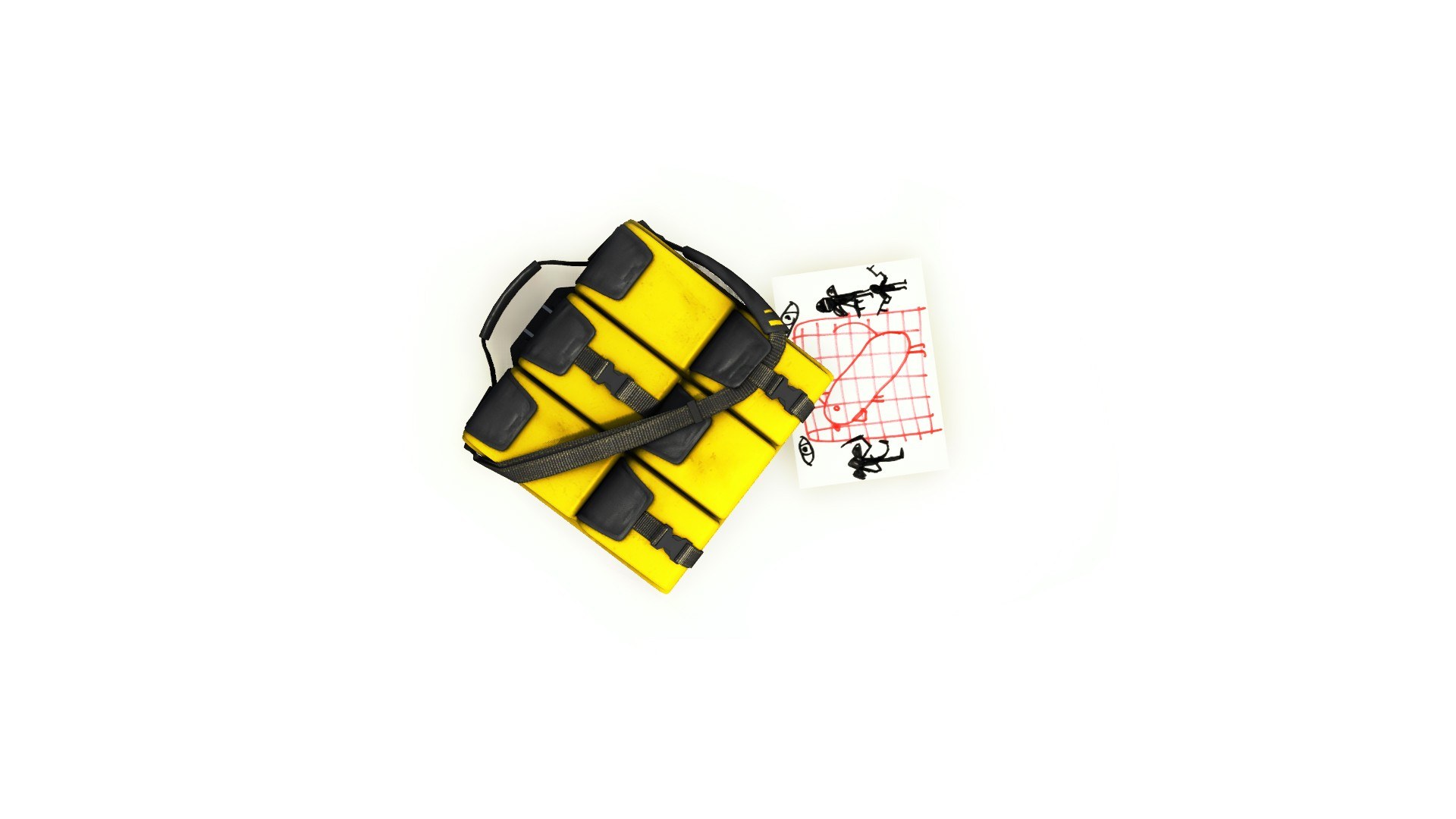 Yellow bomb with sketch