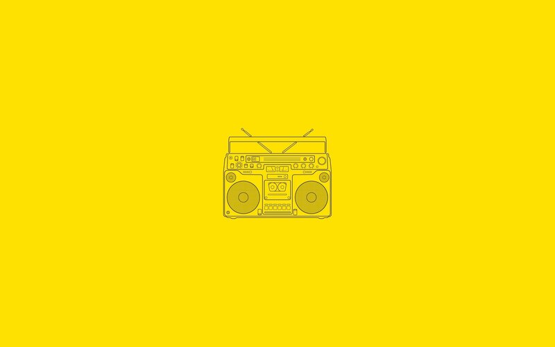 yellow boombox illustration