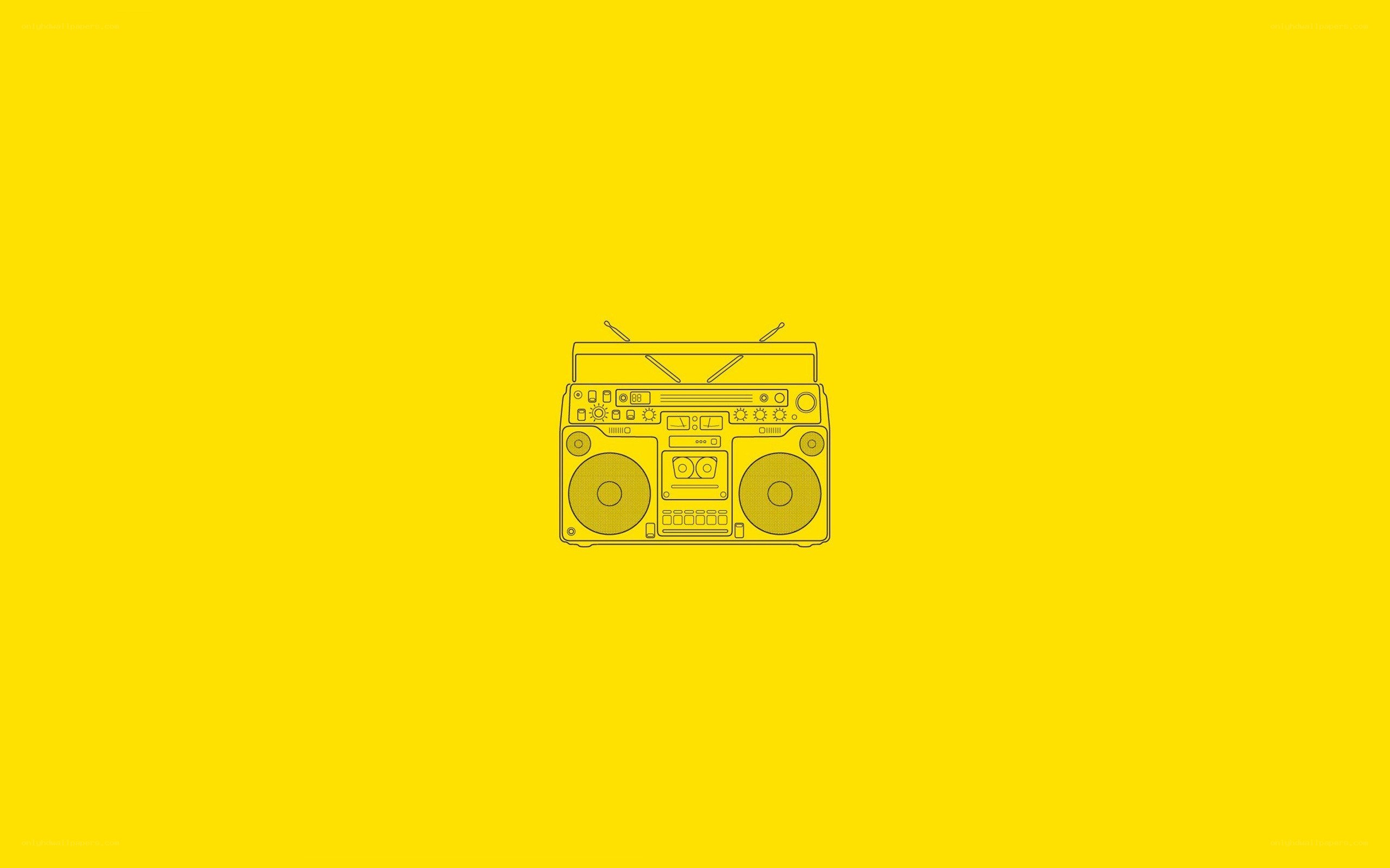 yellow boombox illustration