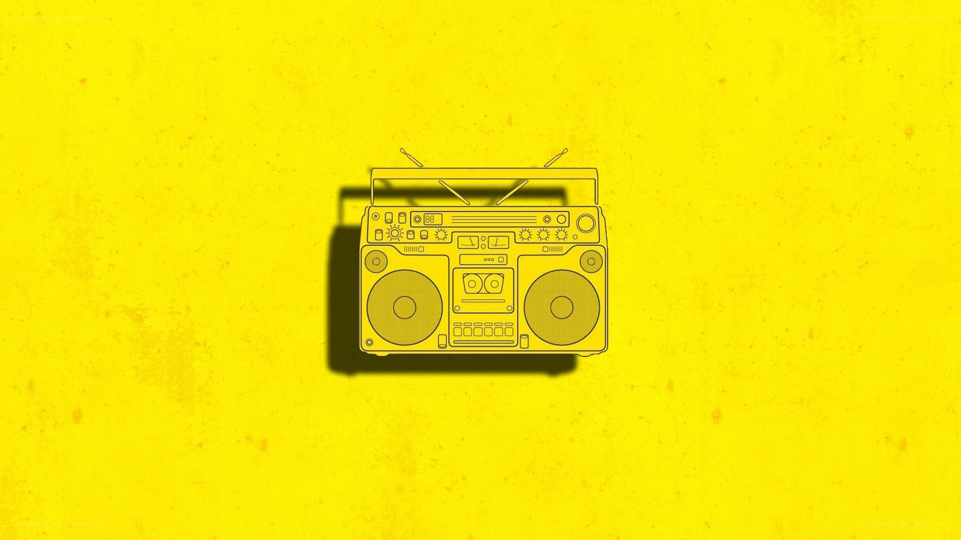yellow boombox illustration