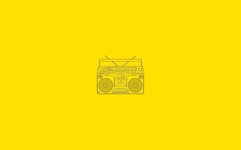 yellow boombox illustration