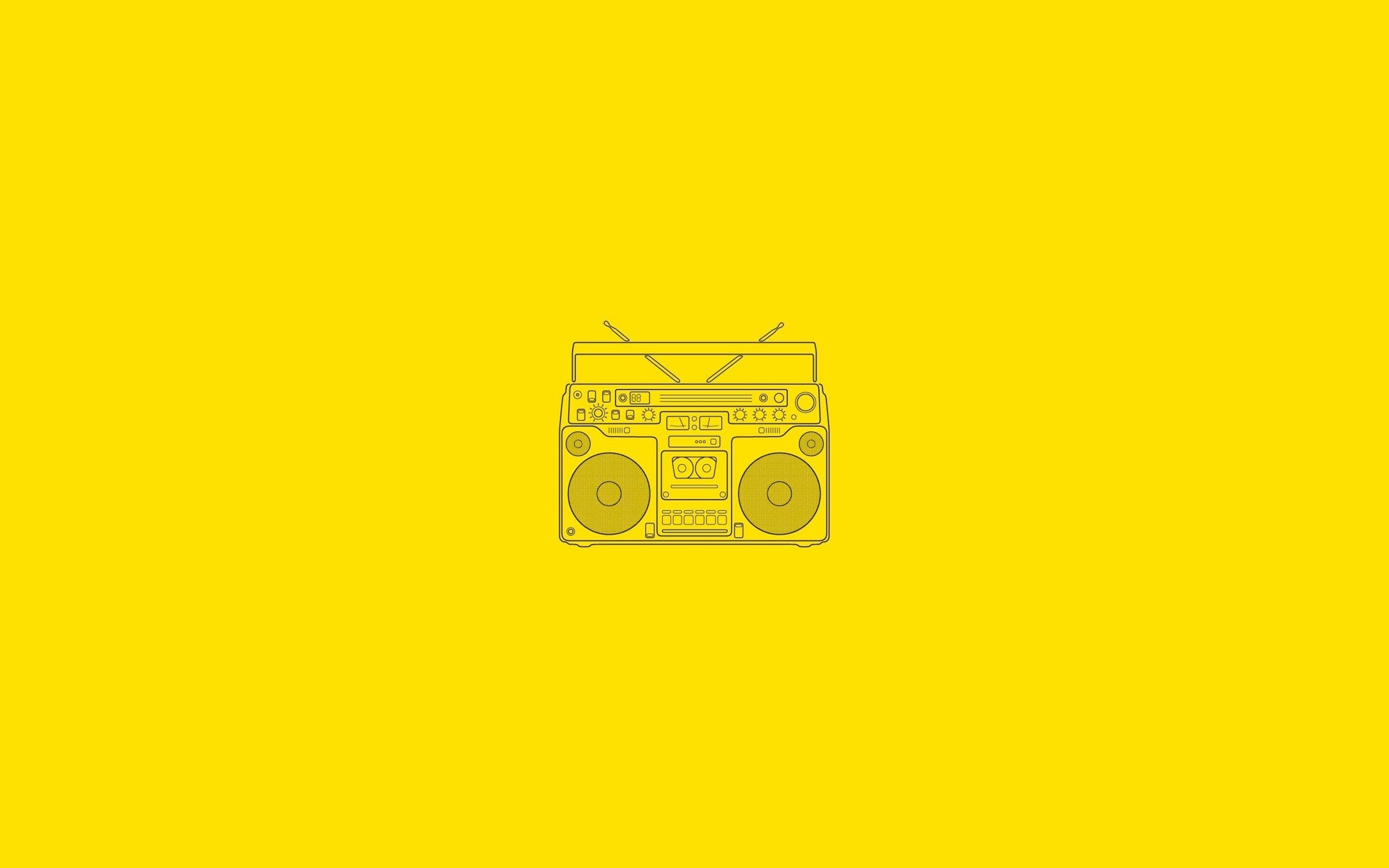 yellow boombox illustration