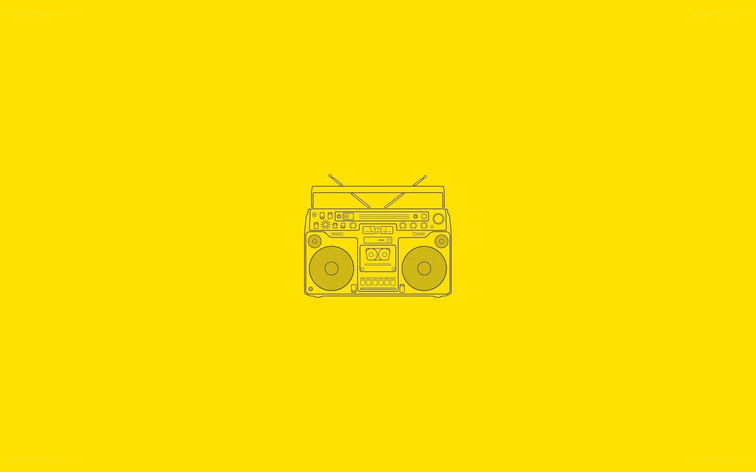 yellow boombox illustration