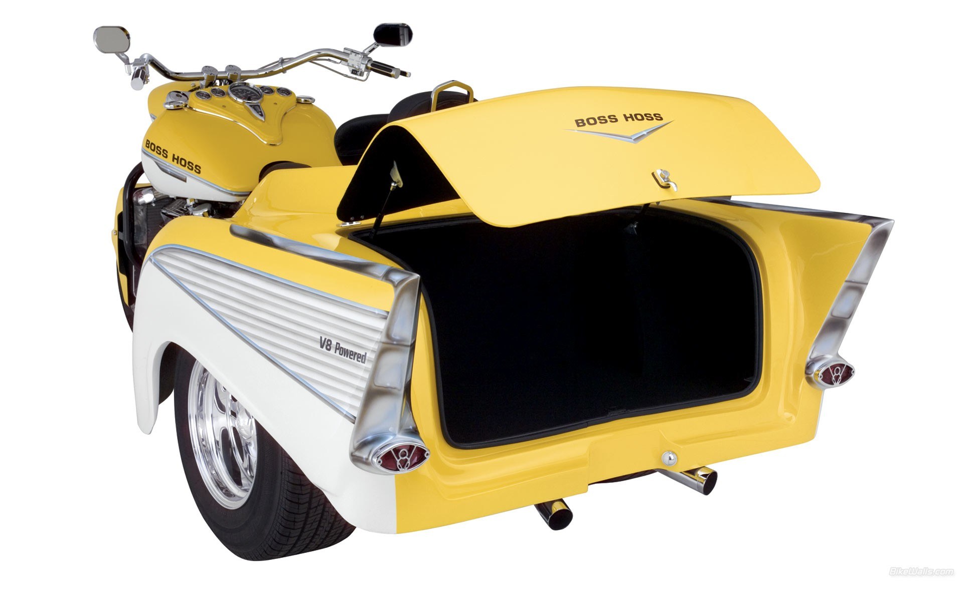 yellow boss hoss trike