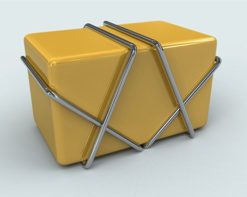 Yellow box with metal frame