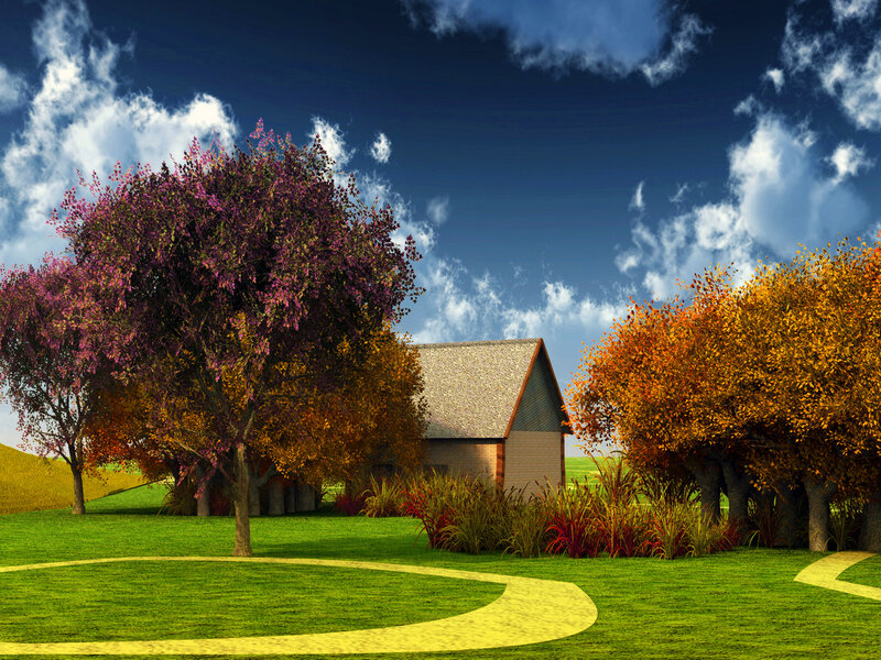 Yellow Brick Path to House