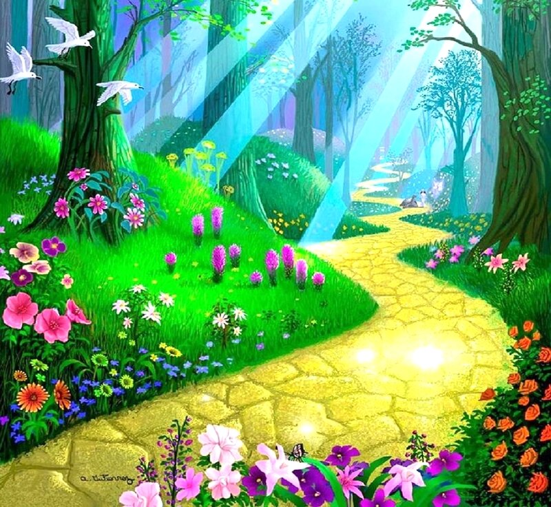 Yellow Brick Road in Forest
