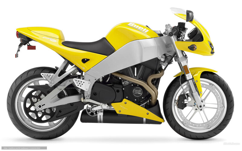 yellow Buell sport motorcycle