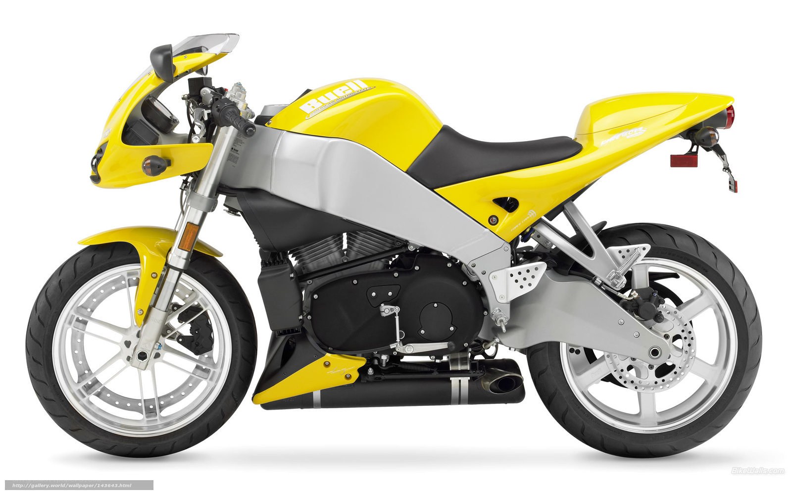 yellow Buell sport motorcycle