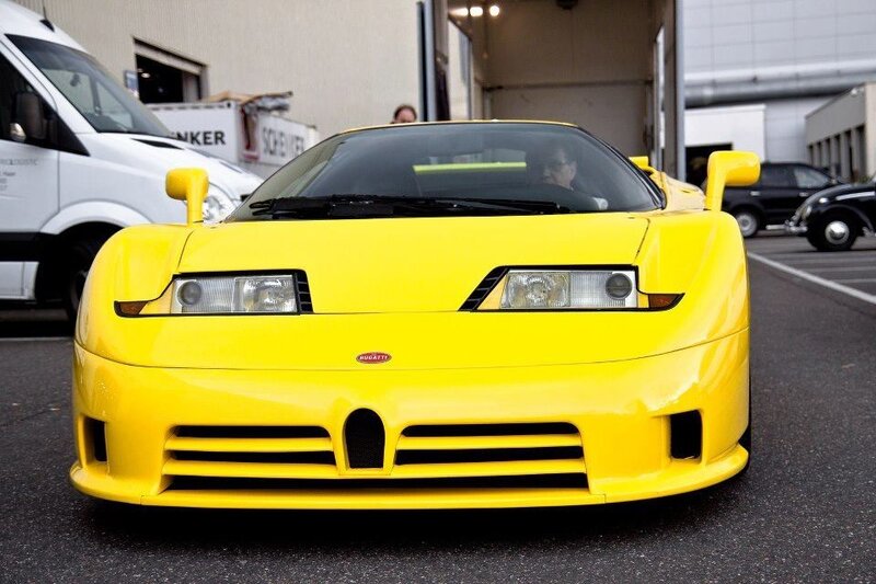 Yellow Bugatti Car