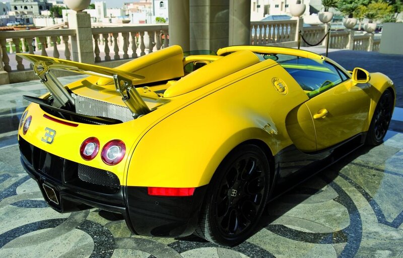 Yellow Bugatti Veyron convertible