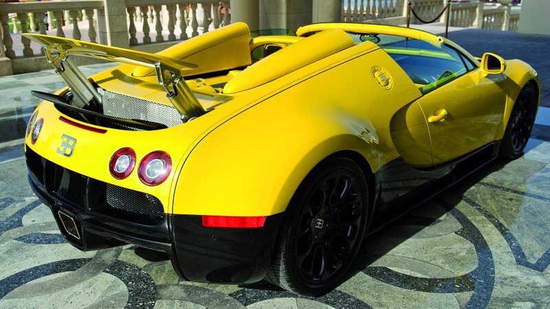 Yellow Bugatti Veyron Grand Sport