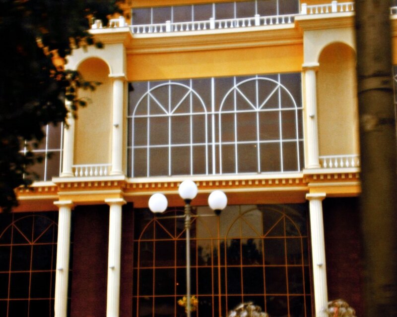 yellow building facade