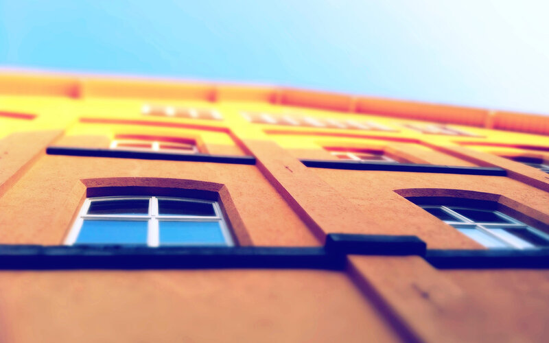 yellow building facade