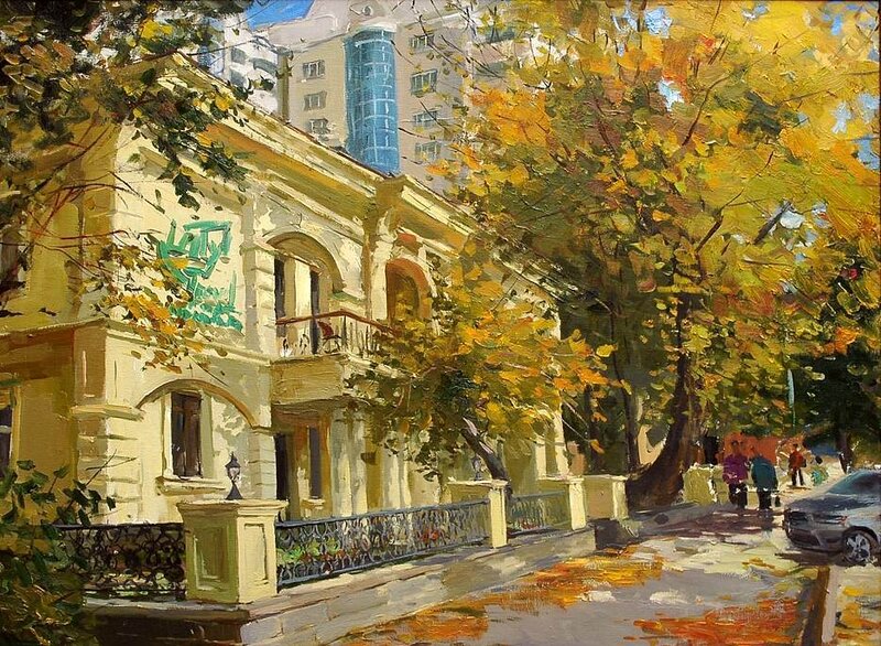 Yellow Building in Autumn