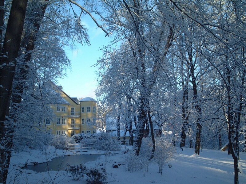 Yellow Building in Snow