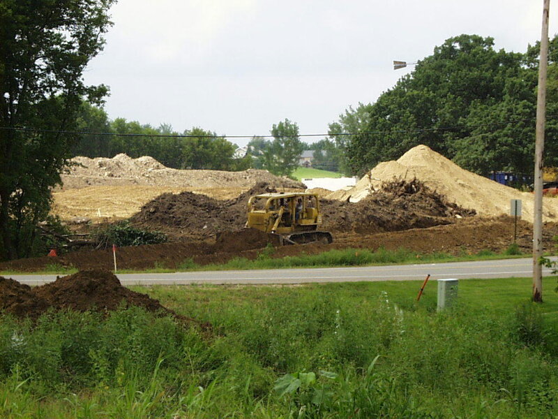 Yellow Bulldozer on Construction Site — Green