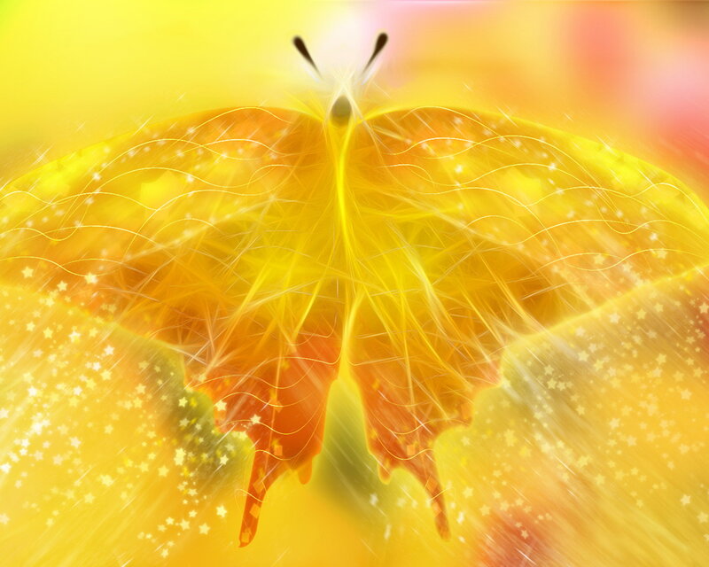 Yellow Butterfly — Radiant, Digital Art