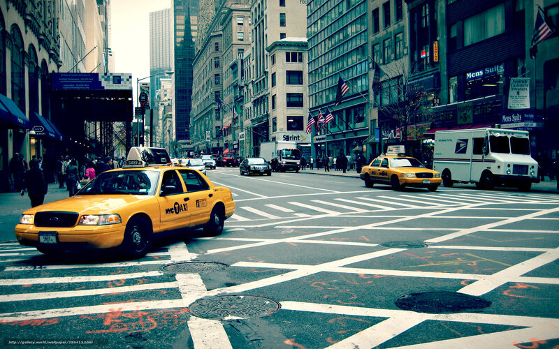 Yellow cabs in New York City