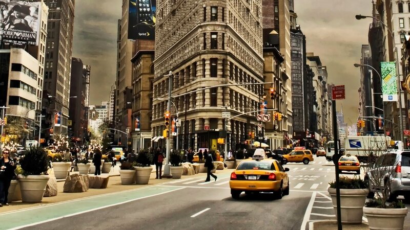 Yellow cabs in New York City