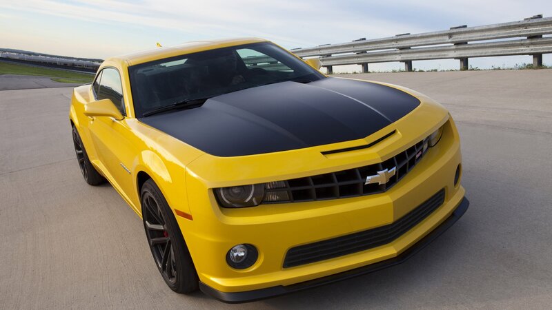 Yellow Camaro Car — Dramatic, Afternoon, Photograph, Road